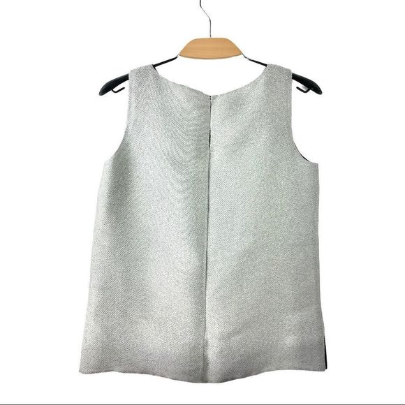 NWT Lafayette 148 NY Metallic Sleeveless Top US 4 - Picture 4 of 8